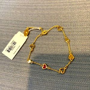 NWT Ann Taylor Loft gold tone heart bracelet.